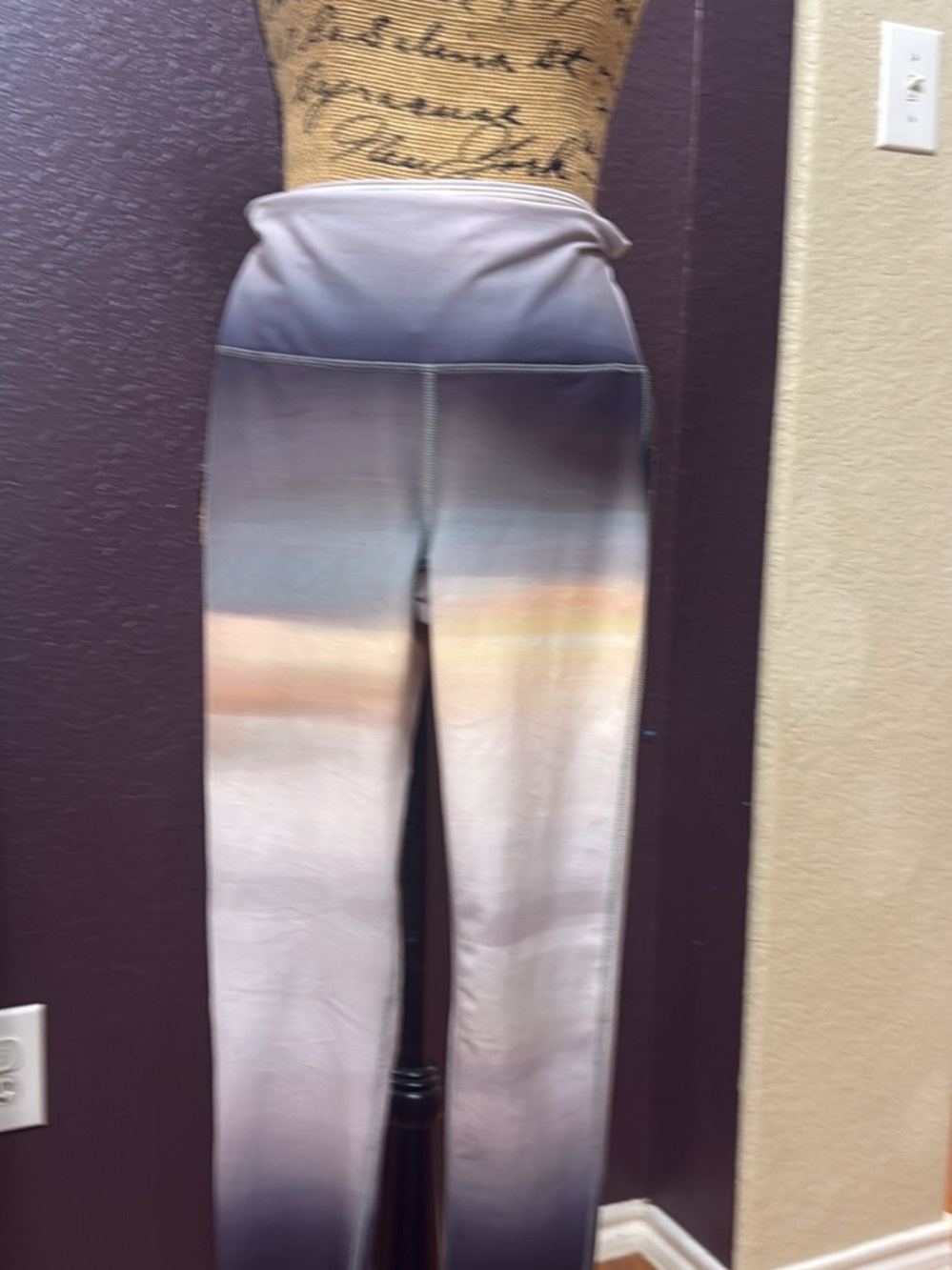 Mono B Ombre High-Waist Leggings in Gray, Blue, Peach